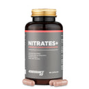 4Endurance Pro Nitrates+ - 90 gélules, complément alimentaire, flacon noir avec bouchon doré et étiquette affichant les bienfaits pour la santé.
