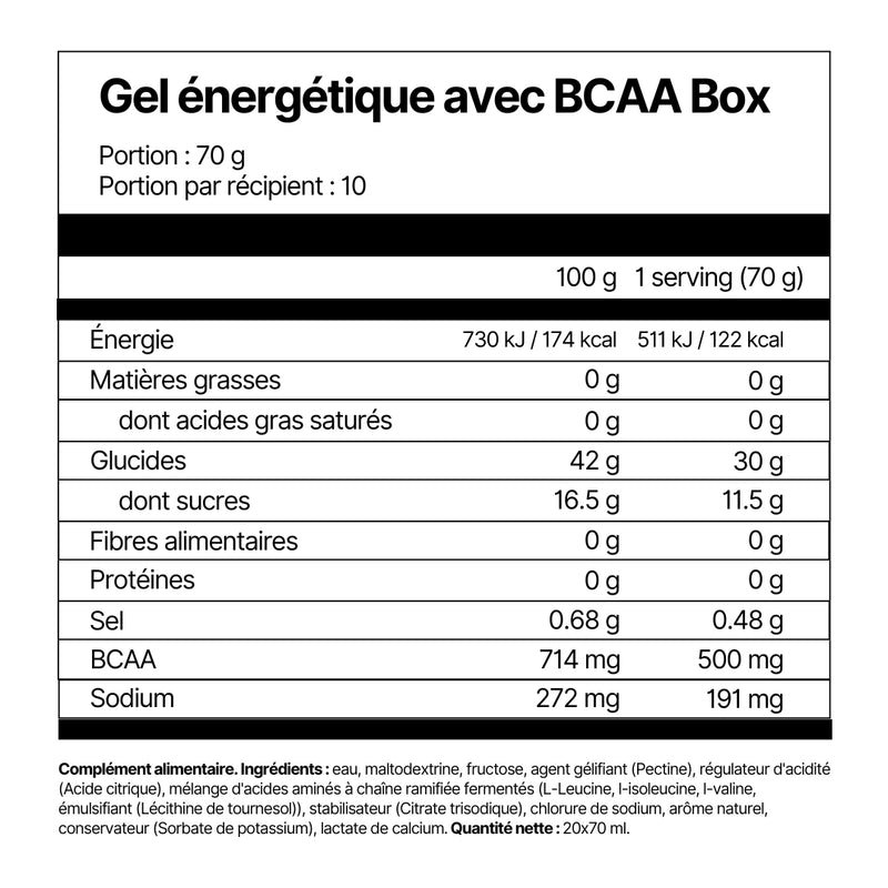 Gel énergétique avec BCAA Box