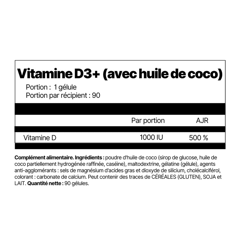 Vitamine D3+ (avec huile de coco)