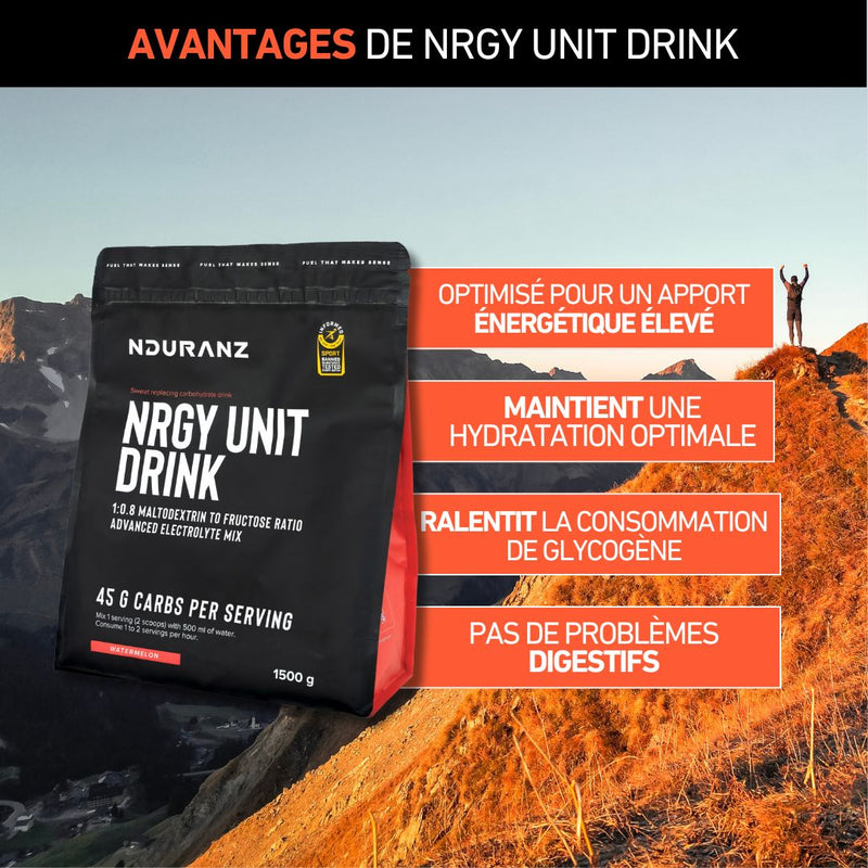 Nrgy Unit Drink - 45 grammes de glucides par portion