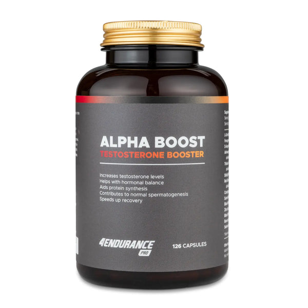 4Endurance Pro Alpha Boost - 126 gélules saveur Default Title, flacon marron foncé avec bouchon noir et doré sur fond blanc.