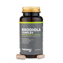 4Endurance Pro Rhodiola Complex - 60 gélules, flacon avec bouchon doré, bande verte sur l’étiquette, design noir et doré sur fond blanc.
