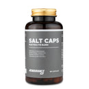 4Endurance Pro Salt Caps - 90 gélules, flacon brun avec bouchon doré et étiquette grise montrant les bienfaits du mélange d’électrolytes.