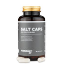4Endurance Pro Salt Caps - 90 gélules, flacon brun avec bouchon doré et étiquette grise montrant les bienfaits du mélange d’électrolytes.