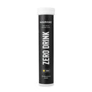 Nduranz Zero Drink - 20 comprimés effervescents saveur agrumes, tube cylindrique noir avec bouchon blanc et cercle rose sur fond blanc.