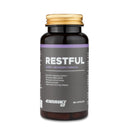 4Endurance Pro Restful - 60 gélules, formule pour le sommeil, flacon marron foncé avec bouchon doré et étiquette violette‑grise sur fond blanc.