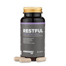 4Endurance Pro Restful - 60 gélules, formule pour le sommeil, flacon marron foncé avec bouchon doré et étiquette violette‑grise sur fond blanc.