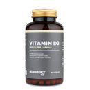 4Endurance Pro Vitamin D3 - 90 gélules, flacon marron avec bouchon doré, étiquette indiquant 2000 UI, bienfaits pour le soutien immunitaire et osseux.